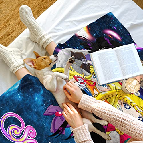 DRINCE Anime Blanket Cartoon Flannel Throw Blankets for Sofa All Season Super Cozy Plush Blanket for Kids Adults Gift 50''X40''