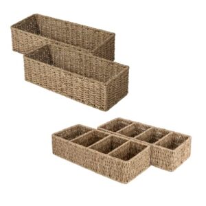 storageworks seagrass woven storage baskets
