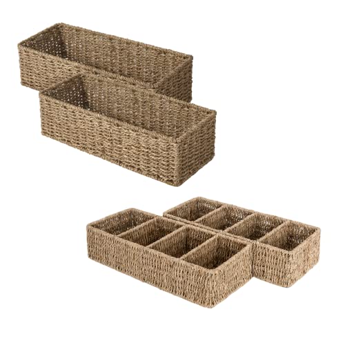 StorageWorks Seagrass Woven Storage Baskets