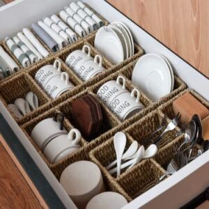 StorageWorks Seagrass Woven Storage Baskets