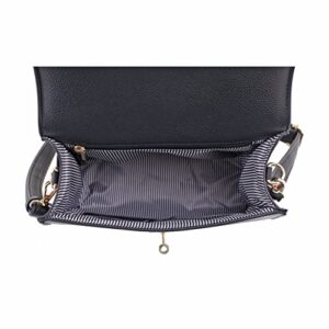 EVVE Women's Top Handle Satchel with Detachable Strap Small Pebbled Leather Crossbody Bag | BK