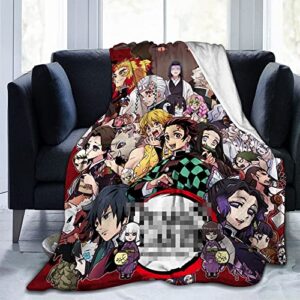 DRINCE Anime Blanket Cartoon Flannel Throw Blankets for Sofa All Season Super Cozy Plush Blanket for Kids Adults Gift 50''X40''