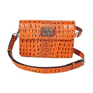 COSMO HANDMADE Premium Women's Crossbody Bag - Stylish Orange Leather Purse with Detachable Strap - Versatile Designer Inspired Handbags for Everyday Use and Special Occasions