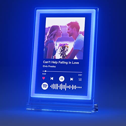 witfox Custom Spotify Plaque - Personalized Gifts for Women Men, Personalized Wedding Gifts for the Couple, Custom Photo Gifts for Boyfriend Girlfriend Music Plaque Custom Neon Signs Light