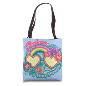release your power design colorful inner strength cool vibes tote bag