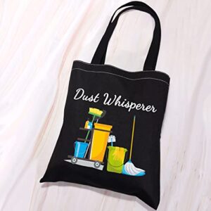 VAMSII Cleaning Lady Gifts Dust Whisperer Tote Bag Housekeeper Appreciation Gifts for Housekeeping Squad Crew Shopping Bag (Dust Whisperer)