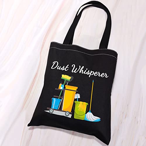 VAMSII Cleaning Lady Gifts Dust Whisperer Tote Bag Housekeeper Appreciation Gifts for Housekeeping Squad Crew Shopping Bag (Dust Whisperer)