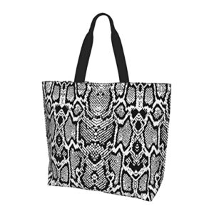 gelxicu snake shoulder tote bags snake skin casual bag shoulder handbags shopping women grocery bags