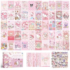 nikanomi 110pcs anime wall collage kit aesthetic pictures pink 4×6 inch anime room decor kawaii wall collage kit cute sweet room decor dorm photo for teen girls