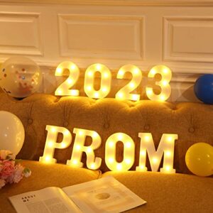 Woanger 8 Pieces Prom 2023 LED Marquee Letter Lights, Sign Light Up Marquee Numbers Letters 2023 Graduation Decorations Prom 2023 Table Top for 2023 Graduation Party Supplies, Battery Operated