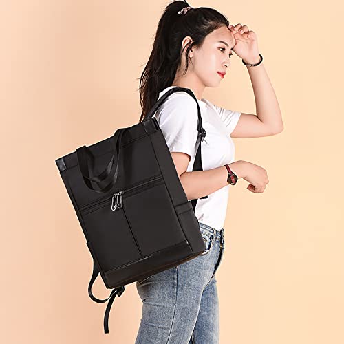 Women Fashion Backpack Purses Convertible Tote Daypack Waterproof Travel Casual Bag Fashion Sling Bag for Girls Gift-black