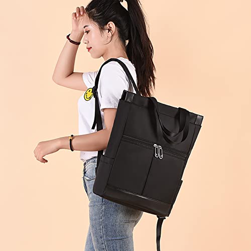 Women Fashion Backpack Purses Convertible Tote Daypack Waterproof Travel Casual Bag Fashion Sling Bag for Girls Gift-black