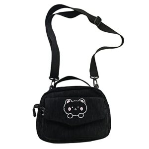 kawaii purse cute corduroy crossbody bag for girls women kawaii corduroy purse plush shoulder bag fashion canvas bag