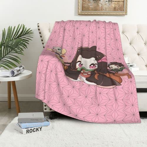 Anime Throw Blanket Flannel Fleece Soft Blankets Throws for Sofa Bed Light Living Room Bedroom Warm Blanket 40x50