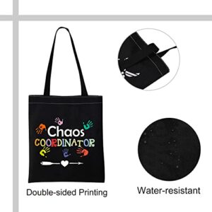 VAMSII Childcare Director Tote Bag Chaos Coordinator Canvas Bag Daycare Teacher Appreciation Gifts Busy Mom Gift Shoulder Bag (Chaos Coordinator)