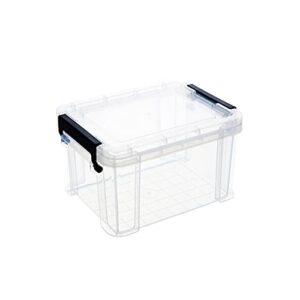 reheyre plastic storage container bin with lid, clear storage bin tote organizing container for small items and other craft projects, rectangular empty mini organizer 2pcs one size