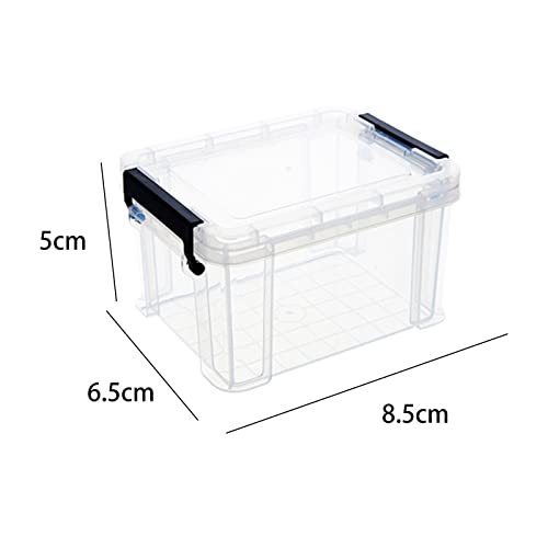 Reheyre Plastic Storage Container Bin with Lid, Clear Storage Bin Tote Organizing Container for Small Items and Other Craft Projects, Rectangular Empty Mini Organizer 2Pcs One Size