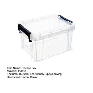 Reheyre Plastic Storage Container Bin with Lid, Clear Storage Bin Tote Organizing Container for Small Items and Other Craft Projects, Rectangular Empty Mini Organizer 2Pcs One Size