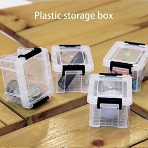 Reheyre Plastic Storage Container Bin with Lid, Clear Storage Bin Tote Organizing Container for Small Items and Other Craft Projects, Rectangular Empty Mini Organizer 2Pcs One Size