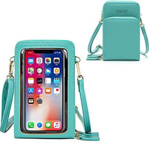 small crossbody cell phone purse for women, touch screen phone bag mini shoulder handbag wallet with credit card slots