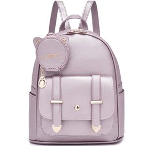 girls fashion backpack mini backpack purse for women cute leather small backpack purse for teen girls bookbag satchel bags pear purple