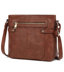 ll loppop medium size crossbody purse, multi pocket zipper bag, small shoulder bag with adjustable strap 202904 new brown