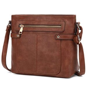 LL LOPPOP Medium Size Crossbody Purse, Multi Pocket Zipper Bag, Small Shoulder Bag with Adjustable Strap 202904 New brown