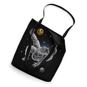 Astronaut Soccer on Space Planets Moon Stars Astronaut Tote Bag