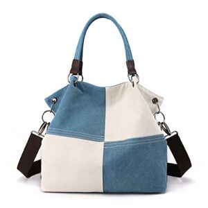 women’s tote canvas satchel hand bag corssbody retro clutch plaid shoulder bag purse hobo bag