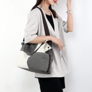 Women's Tote Canvas Satchel Hand Bag Corssbody Retro Clutch Plaid Shoulder Bag Purse Hobo Bag