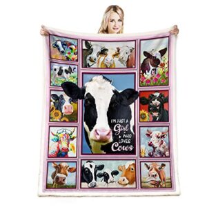 cow print blanket cow decor bedding throw blanket for girl women christmas valentine’s birthday gifts soft cute farm animal cow blanket