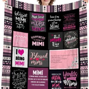 Best Mimi Blanket Gifts for Mimi from Grandaughter Gifts for Mimi from Grandkid | Best Mimi Ever Blanket | Christmas Mothers Day Birthday Present for Mimi from Grandson Throw Blanket 50” X 60”