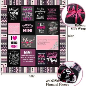 Best Mimi Blanket Gifts for Mimi from Grandaughter Gifts for Mimi from Grandkid | Best Mimi Ever Blanket | Christmas Mothers Day Birthday Present for Mimi from Grandson Throw Blanket 50” X 60”