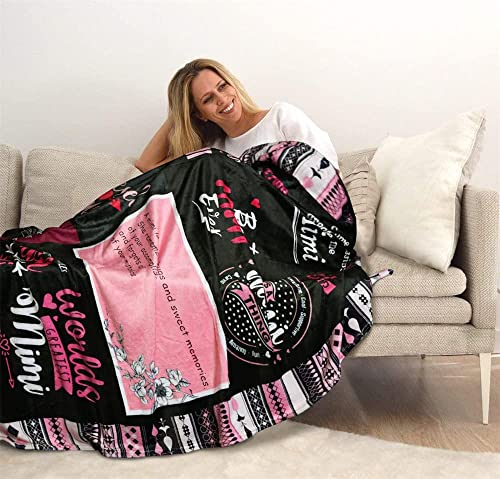 Best Mimi Blanket Gifts for Mimi from Grandaughter Gifts for Mimi from Grandkid | Best Mimi Ever Blanket | Christmas Mothers Day Birthday Present for Mimi from Grandson Throw Blanket 50” X 60”