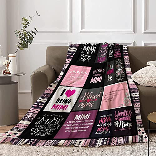 Best Mimi Blanket Gifts for Mimi from Grandaughter Gifts for Mimi from Grandkid | Best Mimi Ever Blanket | Christmas Mothers Day Birthday Present for Mimi from Grandson Throw Blanket 50” X 60”