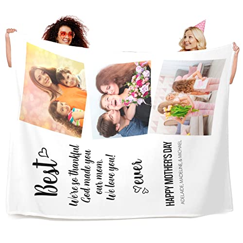 Personalized Mom Gifts for Mothers Day, Custom Blankets with Photos, Personalized Blankets with Photos, Customized Blankets with Pictures&Text, Personalized Gifts for Mom,Grandma