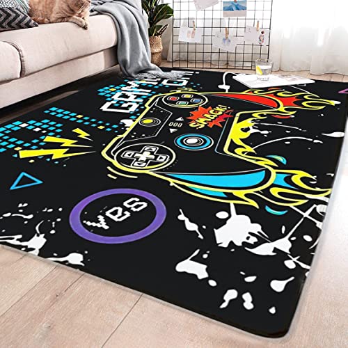 Game Controller Gaming Gamepad Modern Area Rugs Non-Slip Gaming Rug Boys Rugs Gamer Carpets Floor Mat Throw Rugs Doormats Gamer Room Decor Home Decor for Living Room Bedroom