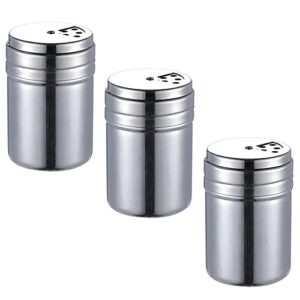 3 pieces shaker seasoning cans with rotating cover steel seasoning seasoning bottle with stainless spice shaker for cooking kitchen gadget