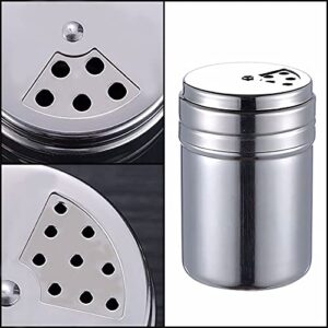 3 Pieces Shaker Seasoning Cans with Rotating Cover Steel seasoning Seasoning Bottle with Stainless Spice Shaker for Cooking Kitchen Gadget