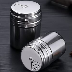 3 Pieces Shaker Seasoning Cans with Rotating Cover Steel seasoning Seasoning Bottle with Stainless Spice Shaker for Cooking Kitchen Gadget