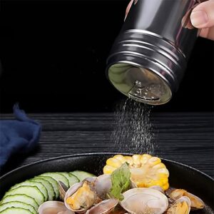 3 Pieces Shaker Seasoning Cans with Rotating Cover Steel seasoning Seasoning Bottle with Stainless Spice Shaker for Cooking Kitchen Gadget