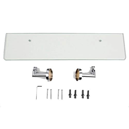 XJJZS Wall Mounted Stainless Steel Bathroom Shelf Rack, Glass Shelves