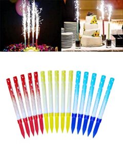 15pcs tricolor exquisite creative decorative candles cake toppers ornament for birthday wedding anniversary valentines day christmas festival ect