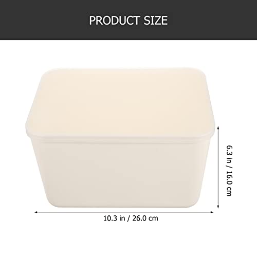 Zerodeko 4Pcs Plastic Storage Bin with Lids, Portable Organizer Box with Handle, Stackable File Sundries Organizing Container Case Wardrobe Clothes Storage Holder for Home, Office