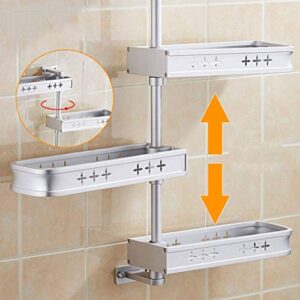 XJJZS Kitchen Rack Corner Wall-Mounted Punch-Free Multi-Layer Space Storage Rack Multi-Function Rotating Flavor Rack (Size : 54cm*34cm)