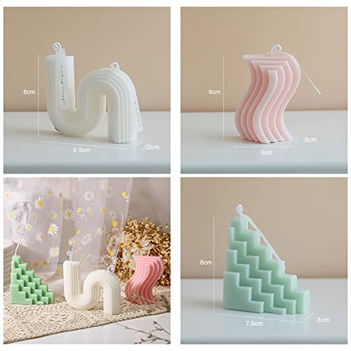 3PcsTwist Candle Aesthetic Candles Soy Wax Geometric Shaped candlesU Shaped, S Shaped and triangleCandle ,Art Decorative Candles for Wedding Birthday Decorative Gift