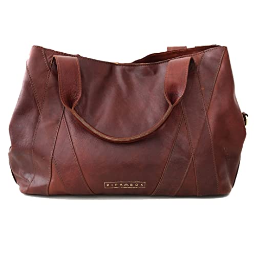 PIPABOX Class Apart Leather Tote Bag, Soft Leather Shoulder Bag, With Large storage for all daily essential for Girls & Women, Brown