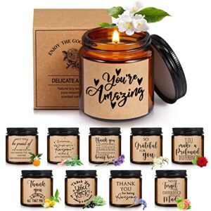 10 jars thank you candles 3.5 oz scented inspirational candle gift appreciation gift candles gratitude gift for women friends mom coworkers teachers employees presents