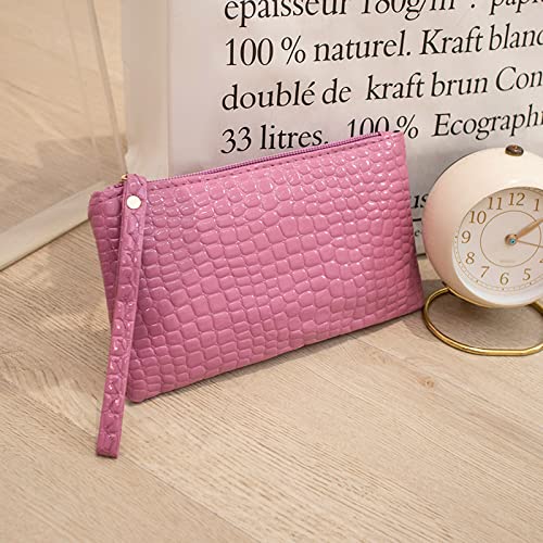 Fashion Women Artificial Leather Solid Color Underarm Phone Bag Envelope Bag Purse Clutch Bag Valentine's Day for Her