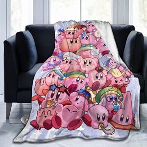 cartoon anime throw blanket, flannel blanket, soft lightweight warm all-season blanket for bed, couch, sofa 50″x40″